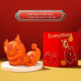 Cute Everything Xinglong Creative Zodiac Dragon Ornaments (Option: Cx291 Orange Color Box-As Shown In Figure)