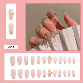 Japanese-style Armor Long Broken Diamond Streamer Fake Nails (Option: Z053style)