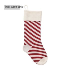 Knitted Christmas Gift Decorative Socks (Option: Purplish Red Wide Pattern)