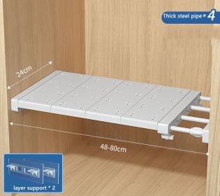 Wardrobe Cabinet Compartment Telescopic Storage Shelf (Option: 24cm-48to80cm)