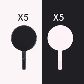 Plastic Kitchen Bathroom Hook Punch-free Hook Power Post Seamless Behind The Door Wall Coat And Hat Hook Self-adhesive Hook (Option: 10 Pack Black And White)