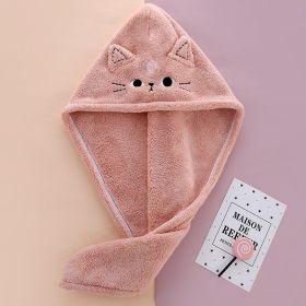 Coral Fleece Absorbent Hair Drying Towel (Option: Dark Pink-23x65CM)