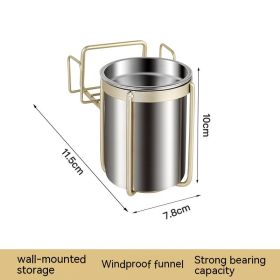 Wall-mounted Ashtray Stainless Steel (Option: Golden Basic Style With Patch)