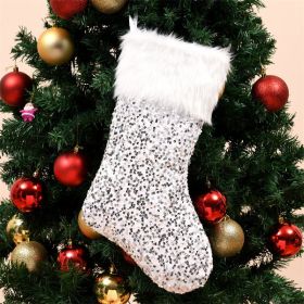 New Sequin Large Christmas Stockings (Option: Silver Christmas Stockings)