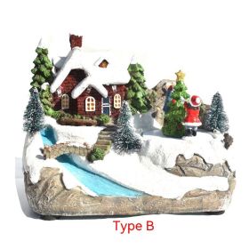 LED Colored Lamp Resin Christmas Luminous Small House Decoration (Option: Luminous Music Small House B)