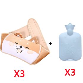 PVC Large Old-fashioned Water Injection Heat (Option: Yellow-With hot water bottle 3Sets)