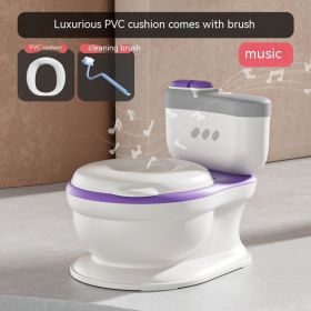 Portable Children's Simulation Toilet Bucket (Option: Purple PVC Music)