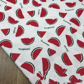 Household Cloth Cotton Hemp Blend Fabric Garden Style Magnolia (Option: Watermelon-1m)