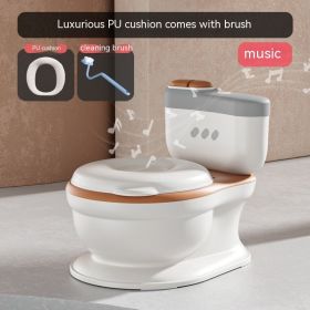 Portable Children's Simulation Toilet Bucket (Option: Orange Pu Style Music)