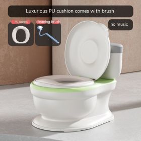 Portable Children's Simulation Toilet Bucket (Option: Green Pu Style)