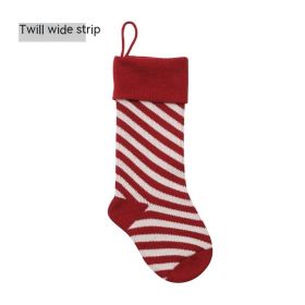 Knitted Christmas Gift Decorative Socks (Option: Ivory White Wide Pattern)