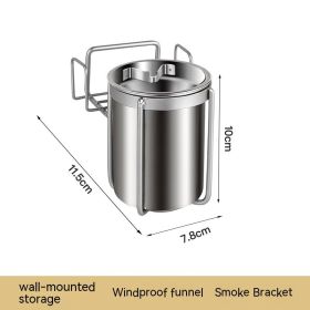 Wall-mounted Ashtray Stainless Steel (Option: Silver Cigarette Holder)