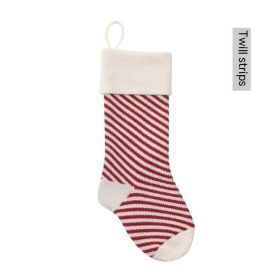 Knitted Christmas Gift Decorative Socks (Option: Purplish Red Fine Lines)