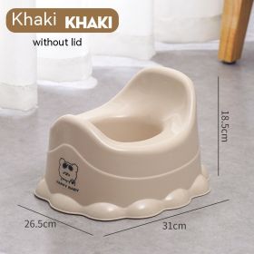 Portable Baby Toilet Urinal Stool Toilet Bowl (Option: Khaki Without Cover)