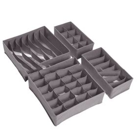 Underwear Storage Box 4-piece Drawer Type (Option: Grey-Set of4)