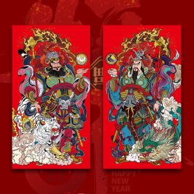 Dragon Year Chinese New Year Door-God Stickers Door Decoration (Option: Dragon Tiger 36X66CM)