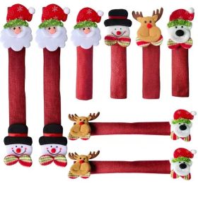 Christmas Refrigerator Handle Protective Cover (Option: Eightpiece Set)