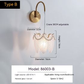 Pearl Simplicity Suspension Wire Wall Lamp (Option: No Light Source-6003 B Feather Pearl)