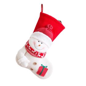 Large Knitted Christmas Stock Gift Bag (Option: Type B Snowman Style)