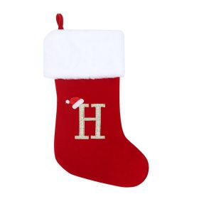 Christmas Letter Christmas Stockings Decorative Pendant (Option: Middle Letter H)