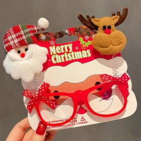 Christmas Glasses Frame Female Elk Dress Up Gift Party Glasses (Option: Bow Spring Old Man Elk Glasses)