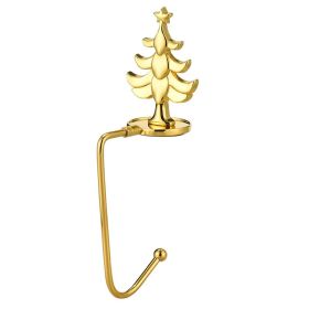 Fashion Simple Christmas Fireplace Socks Hook (Option: Golden Christmas Tree)