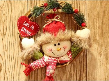 Christmas Decorations Doll Vine Ring Pendant (Option: AGS24 Love Vine Ring Snowman)