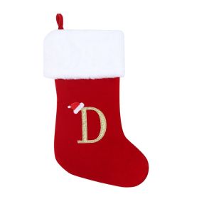 Christmas Letter Christmas Stockings Decorative Pendant (Option: Middle Letter D)