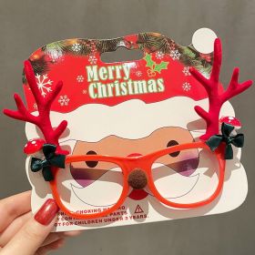 Christmas Glasses Frame Female Elk Dress Up Gift Party Glasses (Option: 84 Mushroom Bow Antlers Red)