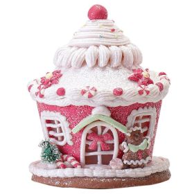 Christmas Decorations Household Luminous Polymer Clay Castle House (Option: Castle Pink)