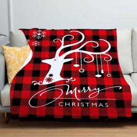 Christmas Red And Black Plaid Set Flannel Blanket (Option: ZM20230802 3-80x120)