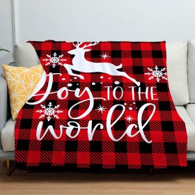 Christmas Red And Black Plaid Set Flannel Blanket (Option: ZM20230802 4-80x120)