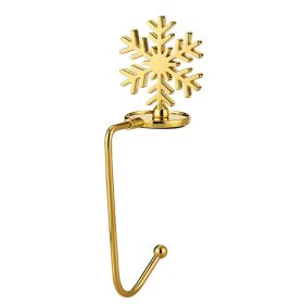 Fashion Simple Christmas Fireplace Socks Hook (Option: Golden Snowflake)