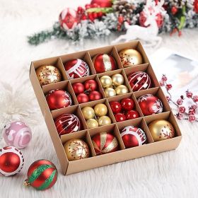 Christmas Tree Decorations Pendant Color Glossy Christmas Ball (Option: Gold Red 44PCs)