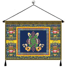 Fabrics Hanging Picture Bedside Retro Ethnic Style Cloth Painting (Option: The Eight Auspicious Symbols F-Width 65cm Height 45cm)