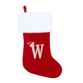 Christmas Letter Christmas Stockings Decorative Pendant (Option: Middle Letter W)