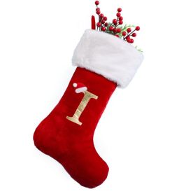 Christmas Letter Christmas Stockings Decorative Pendant (Option: Middle Letter I)