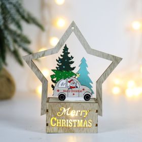 Christmas Decorations Wooden Scene Layout (Option: Small Car Old Man)