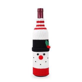 Christmas Decorations Old Man Snowman Bottle Cover Knitted (Option: Snowman)