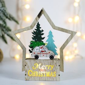 Christmas Decorations Wooden Scene Layout (Option: Large Car Old Man)