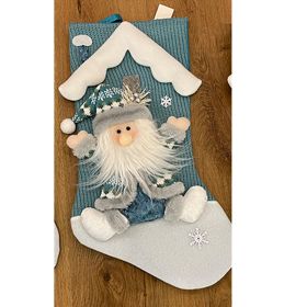 Christmas Decoration Cloth Pendant (Option: Blue Old Man)