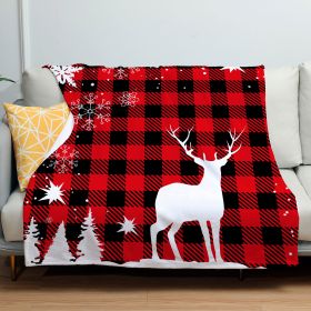 Christmas Red And Black Plaid Set Flannel Blanket (Option: ZM20230802 1-80x120)