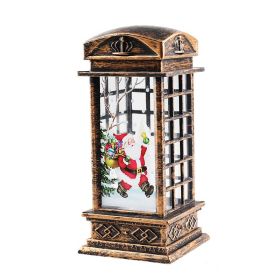 Christmas Candlestick Old Man Snowman Decoration Small Night Lamp (Option: Telephone Booth Old Man)