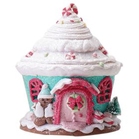 Christmas Decorations Household Luminous Polymer Clay Castle House (Option: Castle Green)