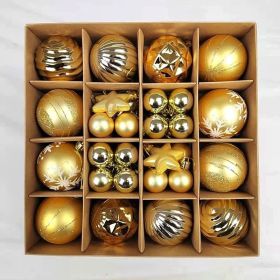 Christmas Tree Decorations Pendant Color Glossy Christmas Ball (Option: Golden 42PCs)