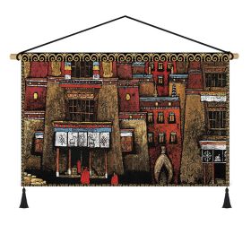 Fabrics Hanging Picture Bedside Retro Ethnic Style Cloth Painting (Option: Figure Q-Width 65cm Height 45cm)