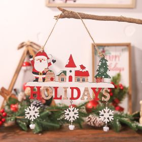 Christmas Wooden Pendant Color Welcome Board (Option: RC89 Santa Claus)