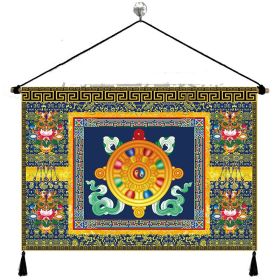 Fabrics Hanging Picture Bedside Retro Ethnic Style Cloth Painting (Option: The Eight Auspicious Symbols H-Width 65cm Height 45cm)