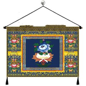 Fabrics Hanging Picture Bedside Retro Ethnic Style Cloth Painting (Option: Milky White Tibetan Pattern J-Width 65cm Height 45cm)