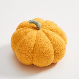 Nordic Pumpkin Round Pillow Plush Pillow Knitted Yarn (Option: Turmeric-35cm in diameter)